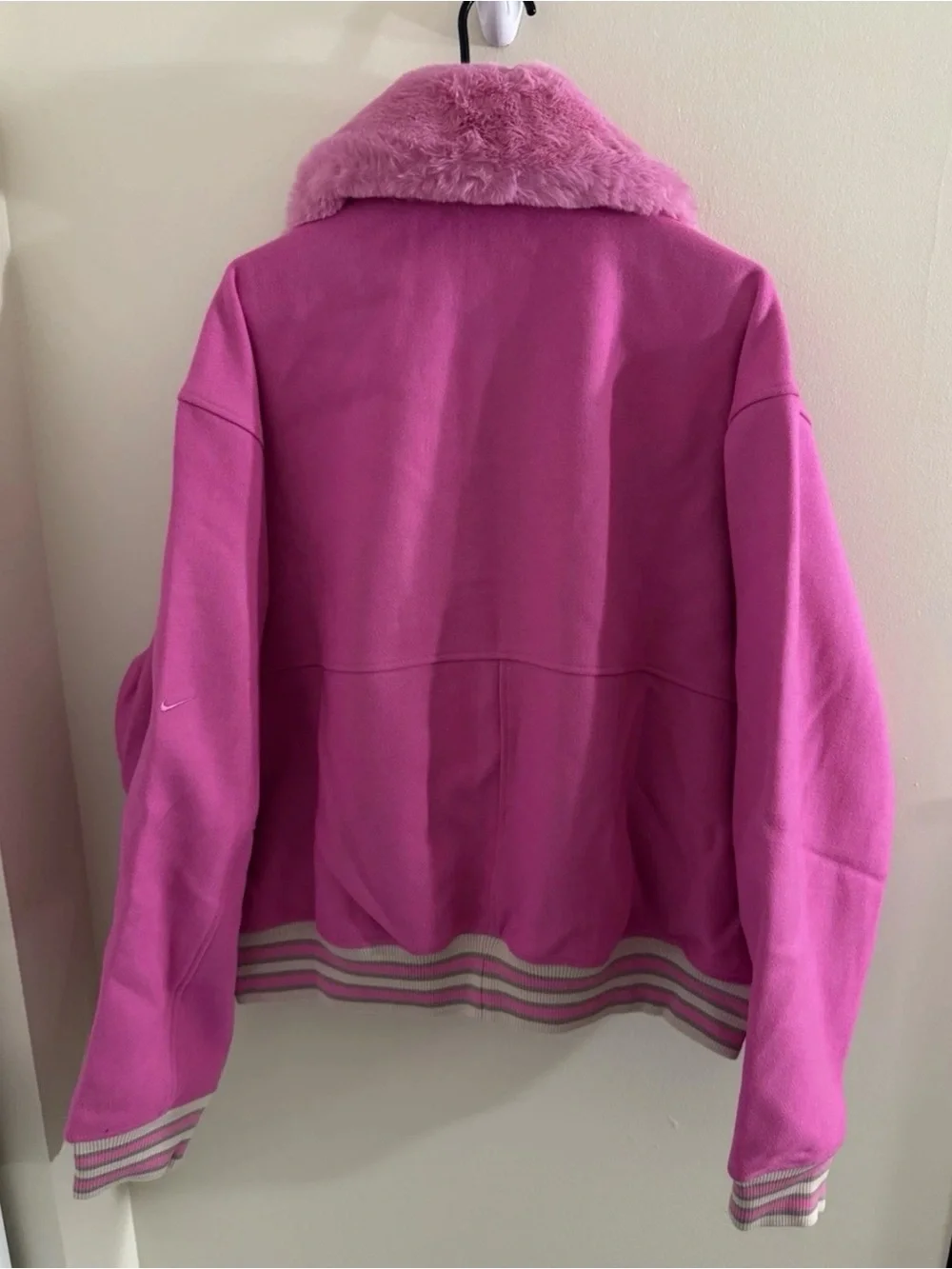 Nike Naomi Osaka Full Zip Varsity Wool Jacket Pink Women’s Large HV2058-675